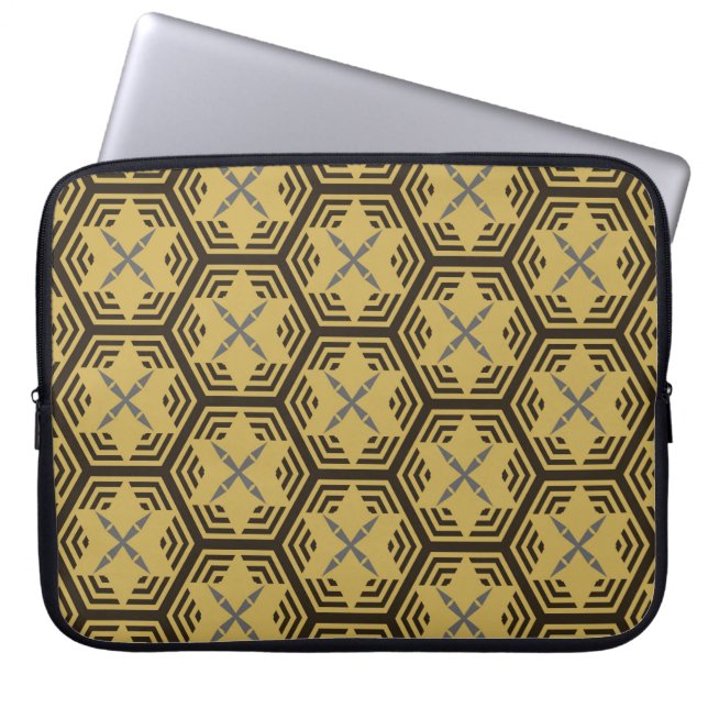 Modern sömlös mönster, guld färg. Geometric Ba Laptop Fodral (Framsidan)