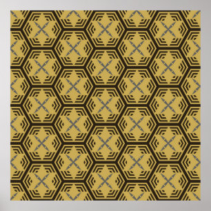 Modern sömlös mönster, guld färg. Geometric Ba Poster