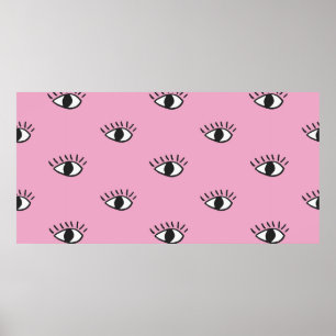 Modern sömlös mönster med hand plockade öga på pi poster