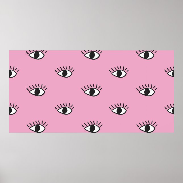 Modern sömlös mönster med hand plockade öga på pi poster (Framsidan)