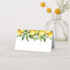 Modern sommar citron citrus bröllopsdusch placeringskort