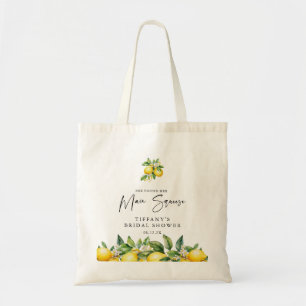 Modern sommar citron citrus bröllopsdusch tygkasse