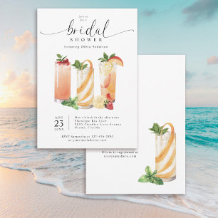 Modern sommar Cocktails Bridal Shower Inbjudningar