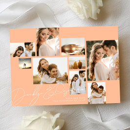 Modern sommar-persika-kollage QR-kod flera foton Spara Datumet