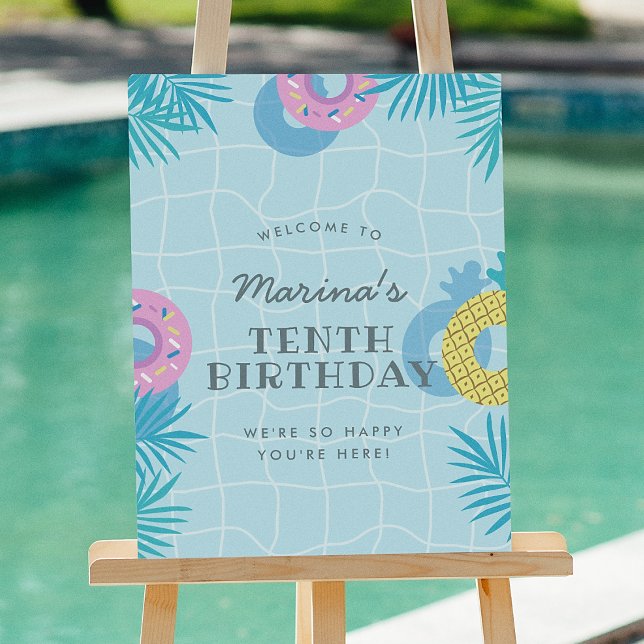 Modern sommar poolparty födelsedag  poster (Skapare uppladdad)