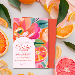 Modern sommarcitrus Orange blommigt Möhippa Inbjudningar