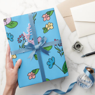 Modern sommarfärgad Blommigt Presentpapper