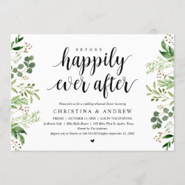 Modern sommargrönska, bröllopsrepetition middag inbjudningar