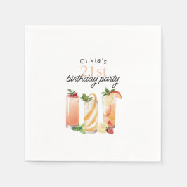 Modern sommarkstjärtar 21:a födelsedagen Party Pappersservett