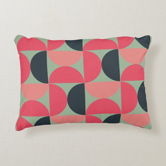 Modern sommarsolnedgång i mitten av århundradet prydnadskudde (Framsidan)