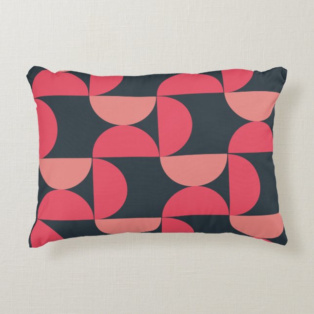 Modern sommarsolnedgång i mitten av århundradet prydnadskudde (Framsidan)