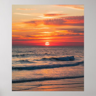 Modern sommartid - Tropical Beach Sunset Poster