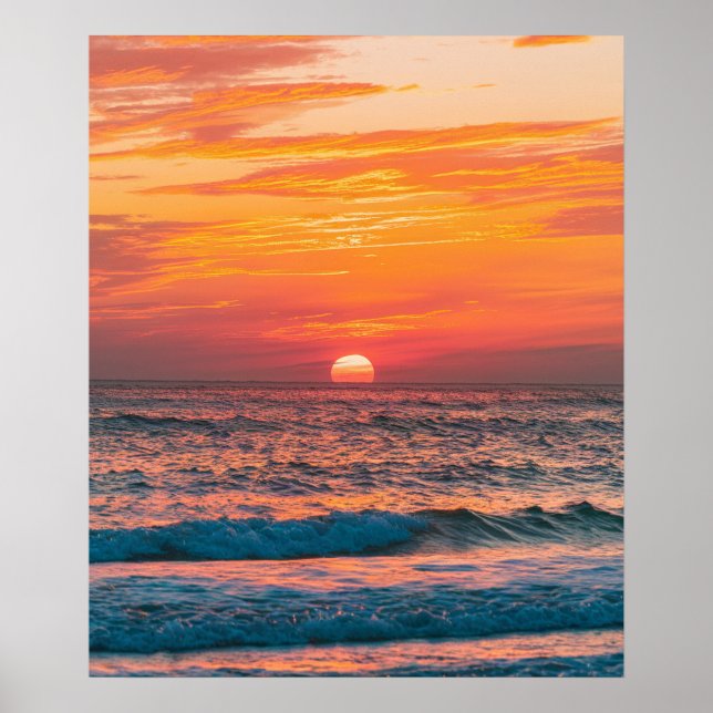 Modern sommartid - Tropical Beach Sunset Poster (Framsidan)