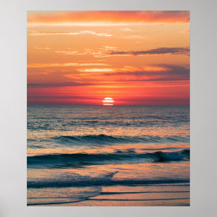 Modern sommartid - Tropical Beach Sunset Poster