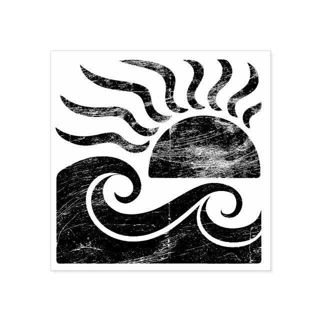 Modern sommartid - Tropical Beach Sunset Stämpel (Tryck)