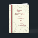 Modern son & Son i Law Bröllop-årsdagen Kort<br><div class="desc">Lycklig bröllop-årskort för son och son i juridik med modern utformning och sentimental vers.</div>