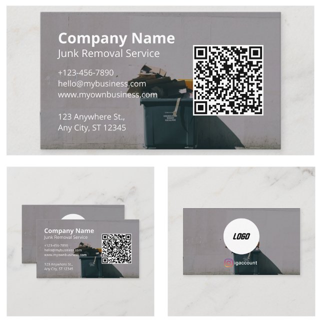 Modern Soporutförande Visitkort (Modern Junk Removal Business Card
)