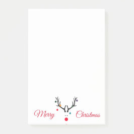 Modern söt abstrakt julrenar på vita post-it block