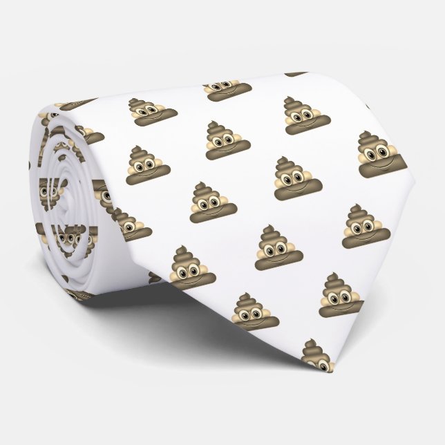 Modern söt bajs-emoji slips (Rullad)