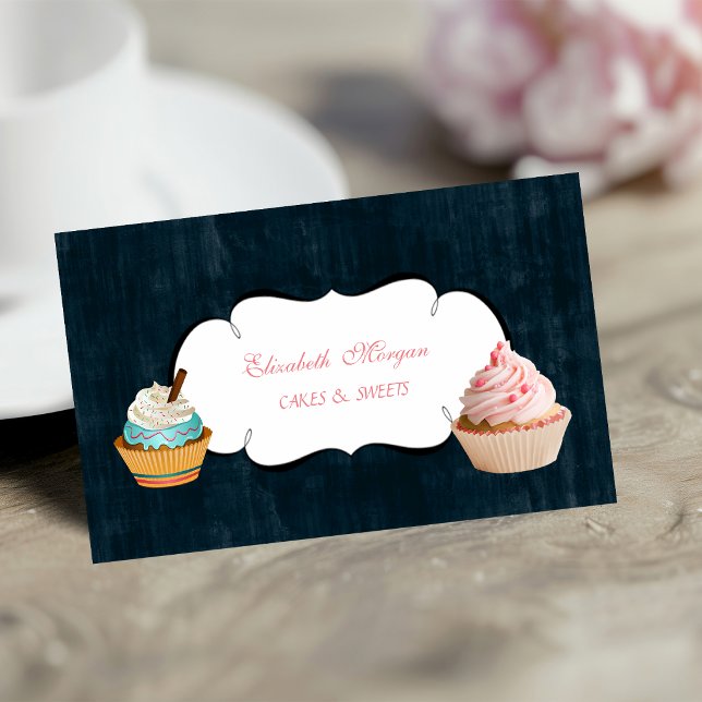 Modern söt bedårande Cupcake-bageri Visitkort (Skapare uppladdad)