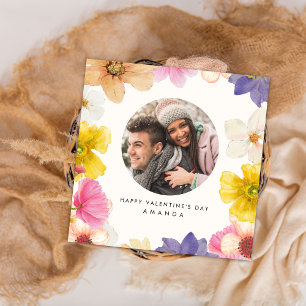 Modern söt Blommigt Foto Alla hjärtans dagskort Inbjudningar