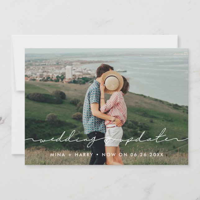 Modern söt bröllopsuppdatering foto tillkännagivan meddelande (Framsida)