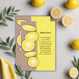 Modern Söt Citron Skiva Strössel Baby Shower Tilläggskort