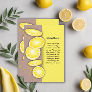 Modern Söt Citron Skiva Strössel Baby Shower Tilläggskort