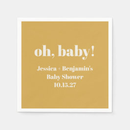 Modern Söt Dammig Gul Bebis Shower Anpassat Namn Pappersservett