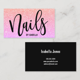 Modern söt gigly briljant glitter nagel visitkort