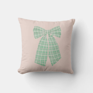 Modern Söt Gingham Romantic Coquette Bow Kudde