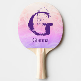 Modern Söt Gradient Lila Rosa Monogrammad Pingisracket