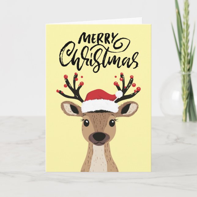 Modern Söt Julbock Vikt Julkort Helgkort (Framsida)