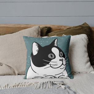 Modern Söt Kattälskare Husdjur Vän Kattunge Dammig Kudde