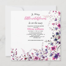 Modern söt liten rosa-babydusch för vilda blommor