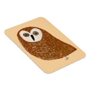 Modern söt nordlig såguggla magnet