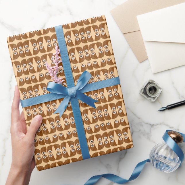 Modern söt nordlig såguggla presentpapper (Gifting)