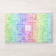 Modern Söt Pastel Rainbow Dots Monogram