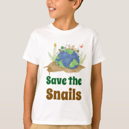 Modern Söt Rädda Sniglarna Jordens Dag T Shirt