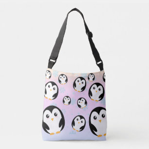 Modern söt Rainbow penguin-gradient mönster Axelväska