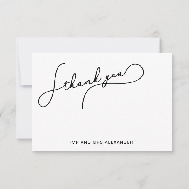 Modern Söt Script Black and White Tack (Framsida)