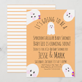 Modern Söt Spök Ghoul Bebis Baby Shower Inbjudningar