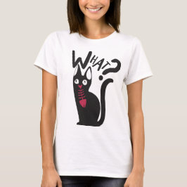 Modern Söt Svart Vit Röd Katt Mamma Skämt Tecknad T Shirt