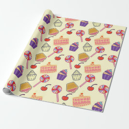 Modern söt tårta godis och cupcakes-mönster presentpapper
