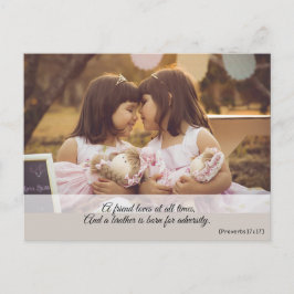 Modern Söt Tjejlik Andlig Bibelvers Vykort