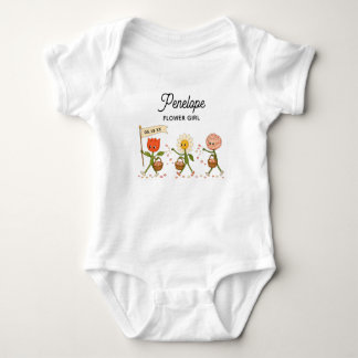Modern Söt Trendig Bröllopskund Blomflicka T Shirt
