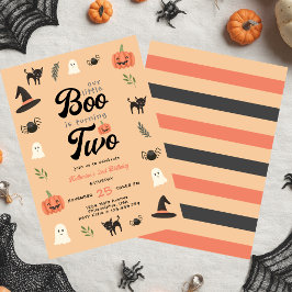 Modern Söt Vår Lilla Boo Halloween 2-års Födelseda Inbjudningar