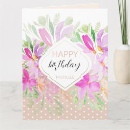 Modern Söt Vattenfärg Boho Blommig Kort