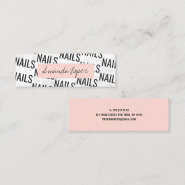 Modern söt, vit marmor, rosa nagel mini visitkort