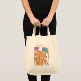 Modern Söt Watercolor Blommigt Tote Bag Tygkasse